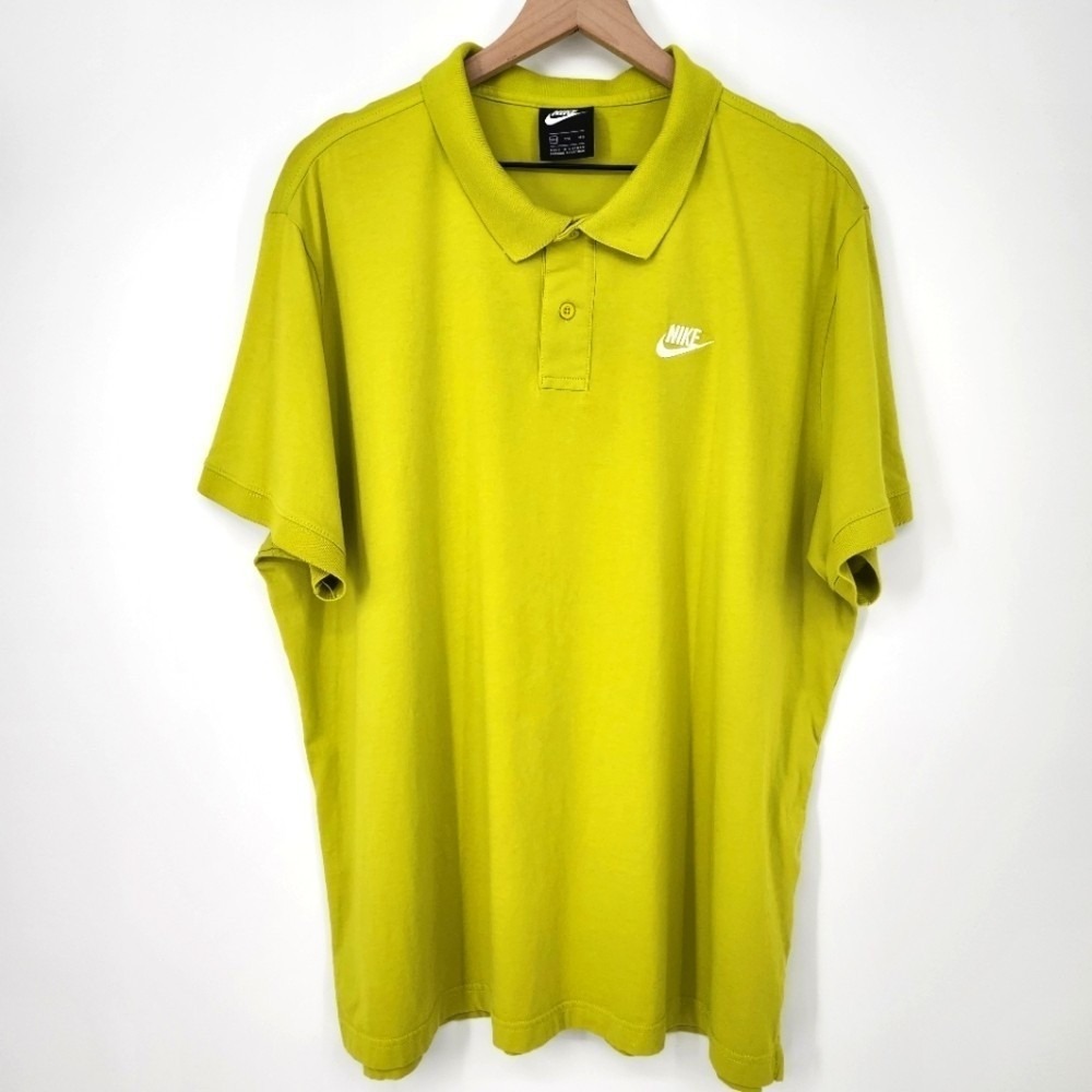 Nike Mens Golf Polo Shirt Size XXL Bright Green Logo Outdoor Tennis Pickleball